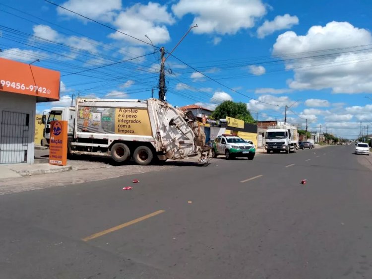 Criança é atropelada por caminhão de lixo na Zona Sul de Teresina; veja vídeo